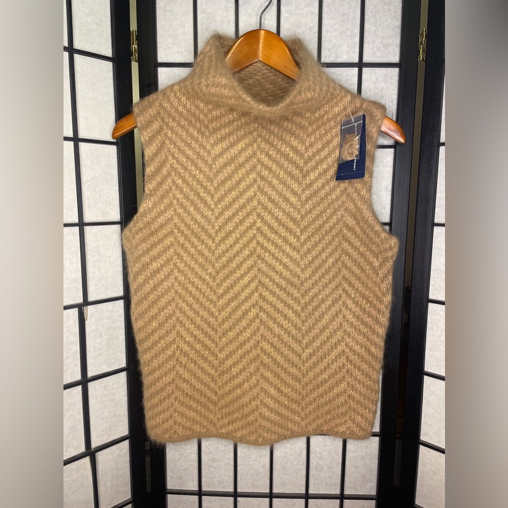Ralph Lauren Sport Country Weekend Fuzzy Turtleneck Vest Top Women’s Size M NWT